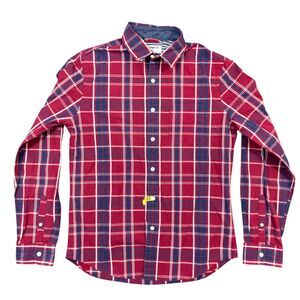 Express Western Shirt Men's Size Small Red Plaid Comfort Button Down Long Sleeve